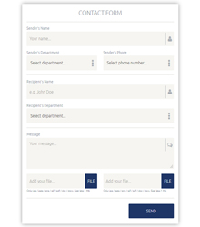 contact form with departments